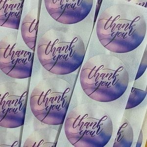 40 Small Thank You Stickers! (Quarter Size)